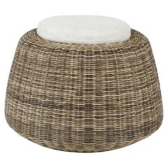 Custom Woven Outdoor "Esperanza" Stool/ Side Table in Natural 