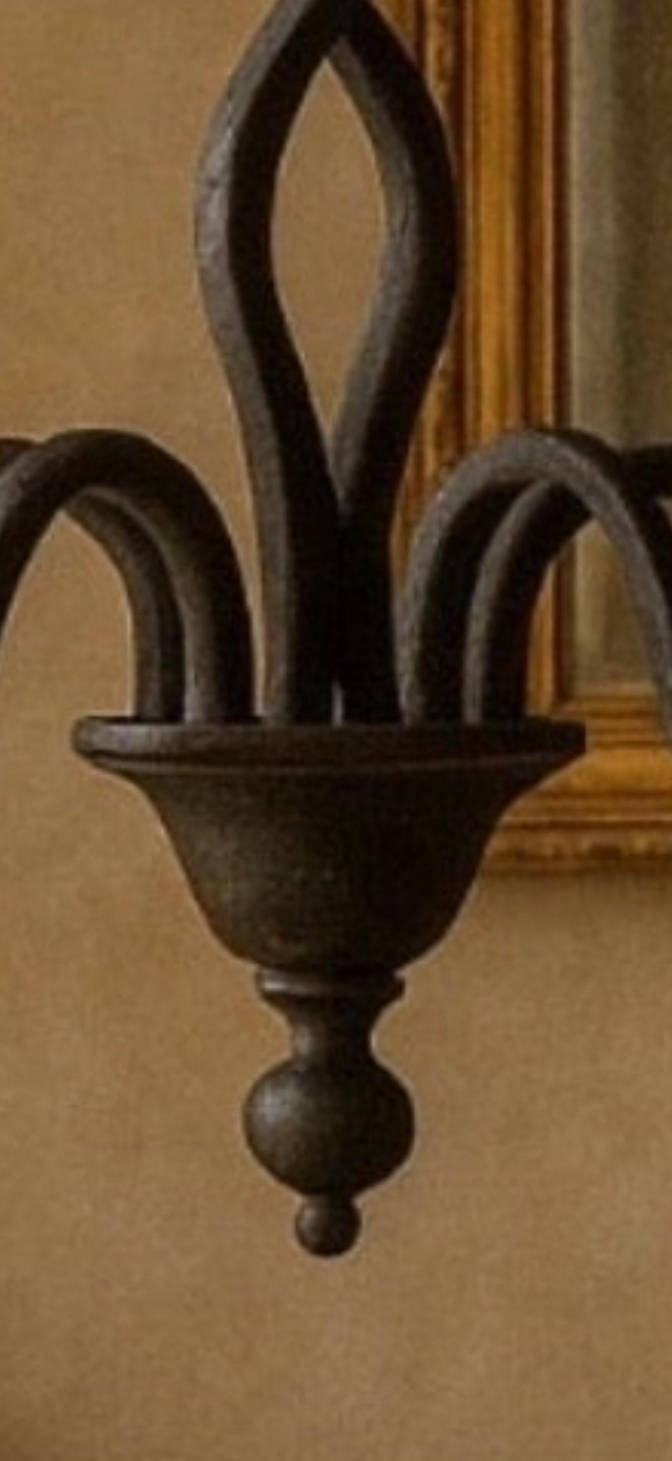 American Wrought Iron Benedict Scroll Chandelier by Melissa Levinson for Miamar Home
