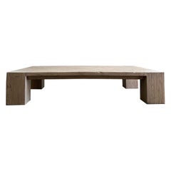 Mesa de centro con vigas de madera de olmo grande en natural