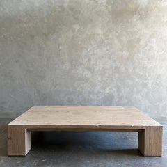 Custom XL Large Elm Wood Beam Coffee Table in Natural