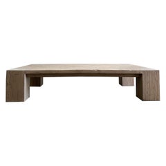 Custom XL Large Elm Wood Beam Coffee Table in Natural