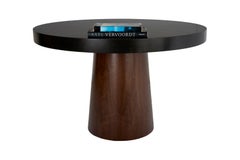 Custom Zinc and Oak Center Table