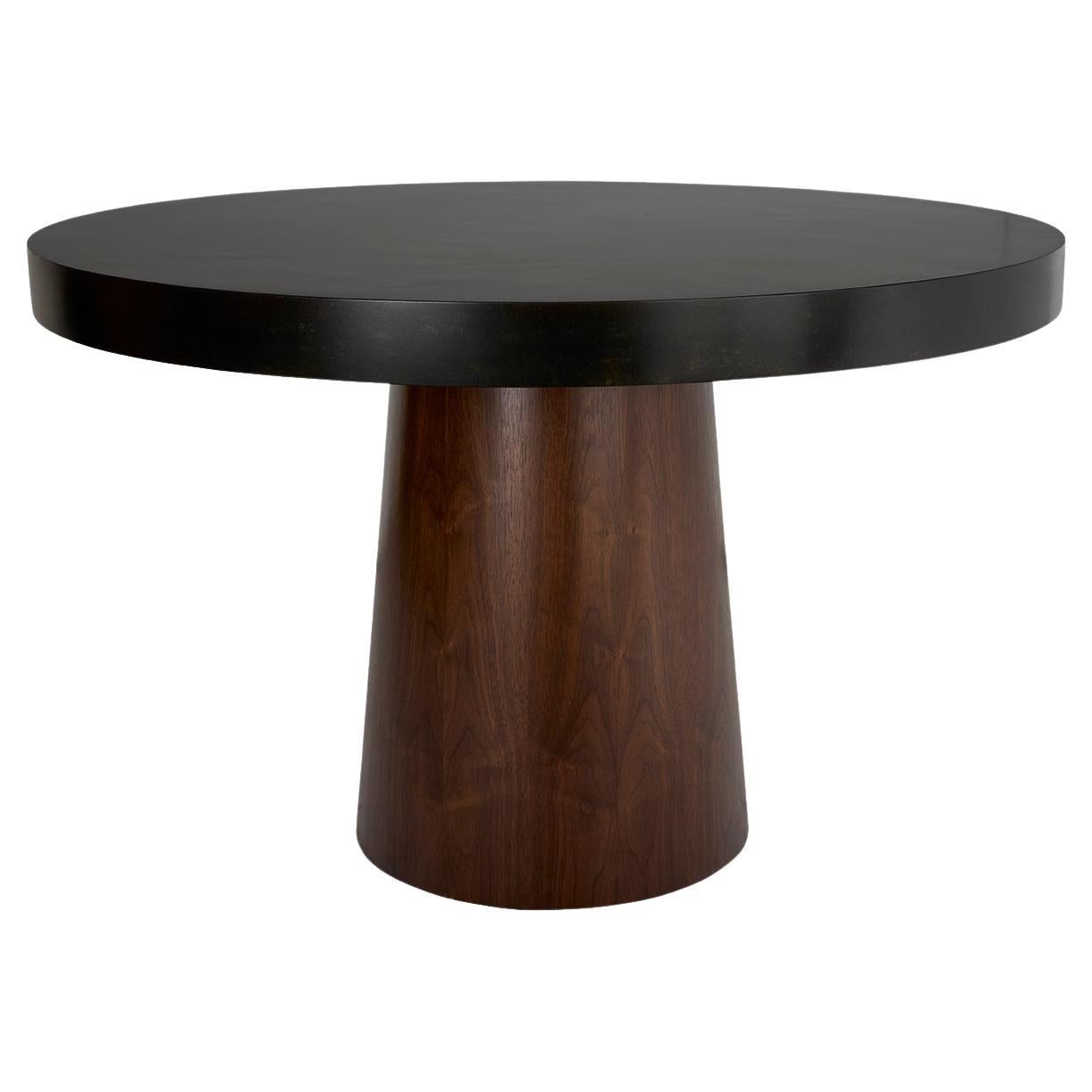 Custom Zinc and Oak Center Table  For Sale