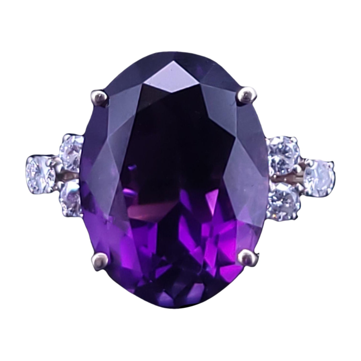 CUSTOM MADE Amethyst & Diamant Ring in 14K Gelbgold