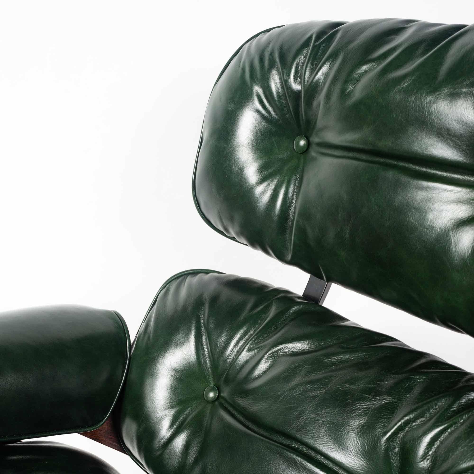 Late 20th Century Customed Order, 3rd Gen Eames Lounge Chair in British Racing Green Leather