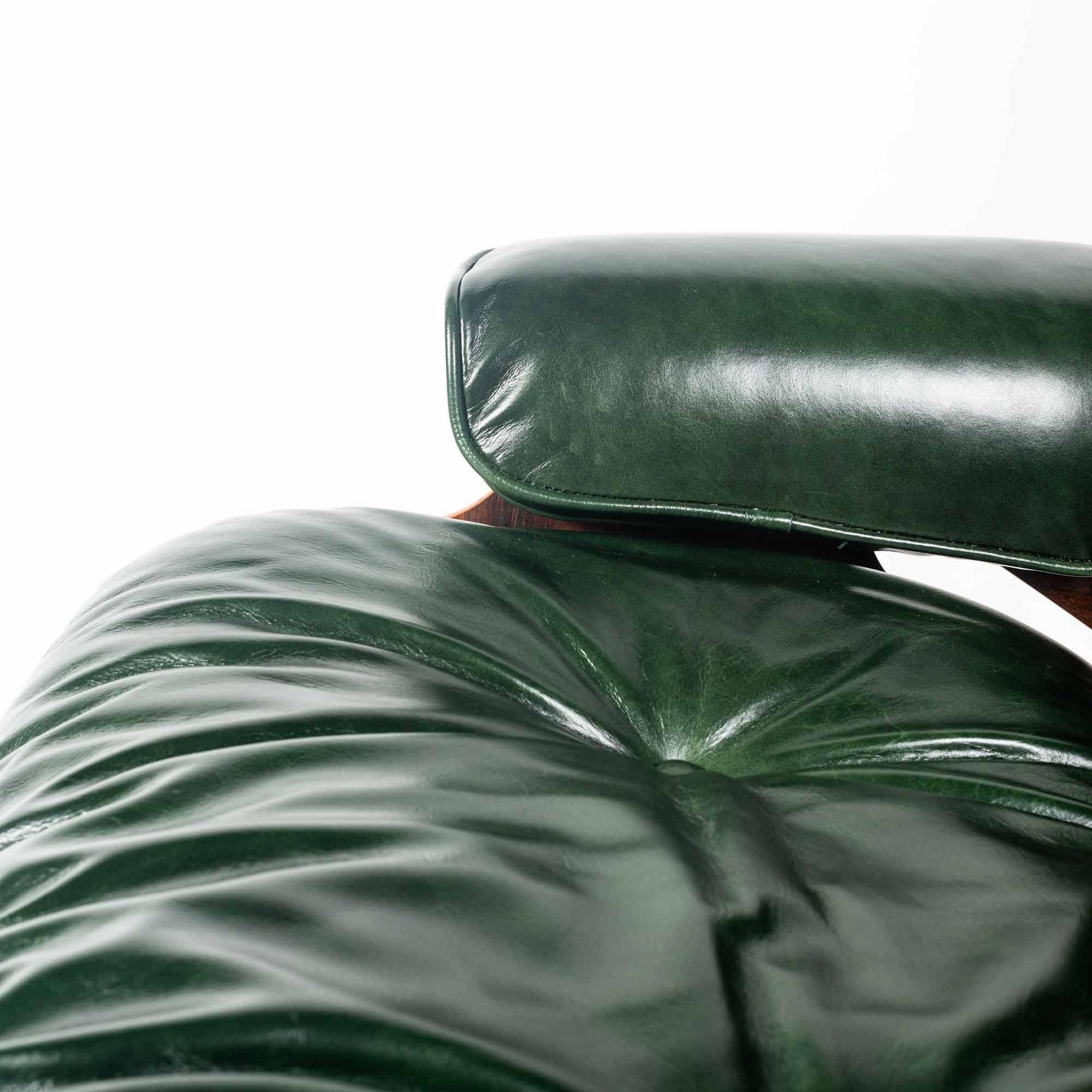 Customed Order, 3rd Gen Eames Lounge Chair in British Racing Green Leather 1