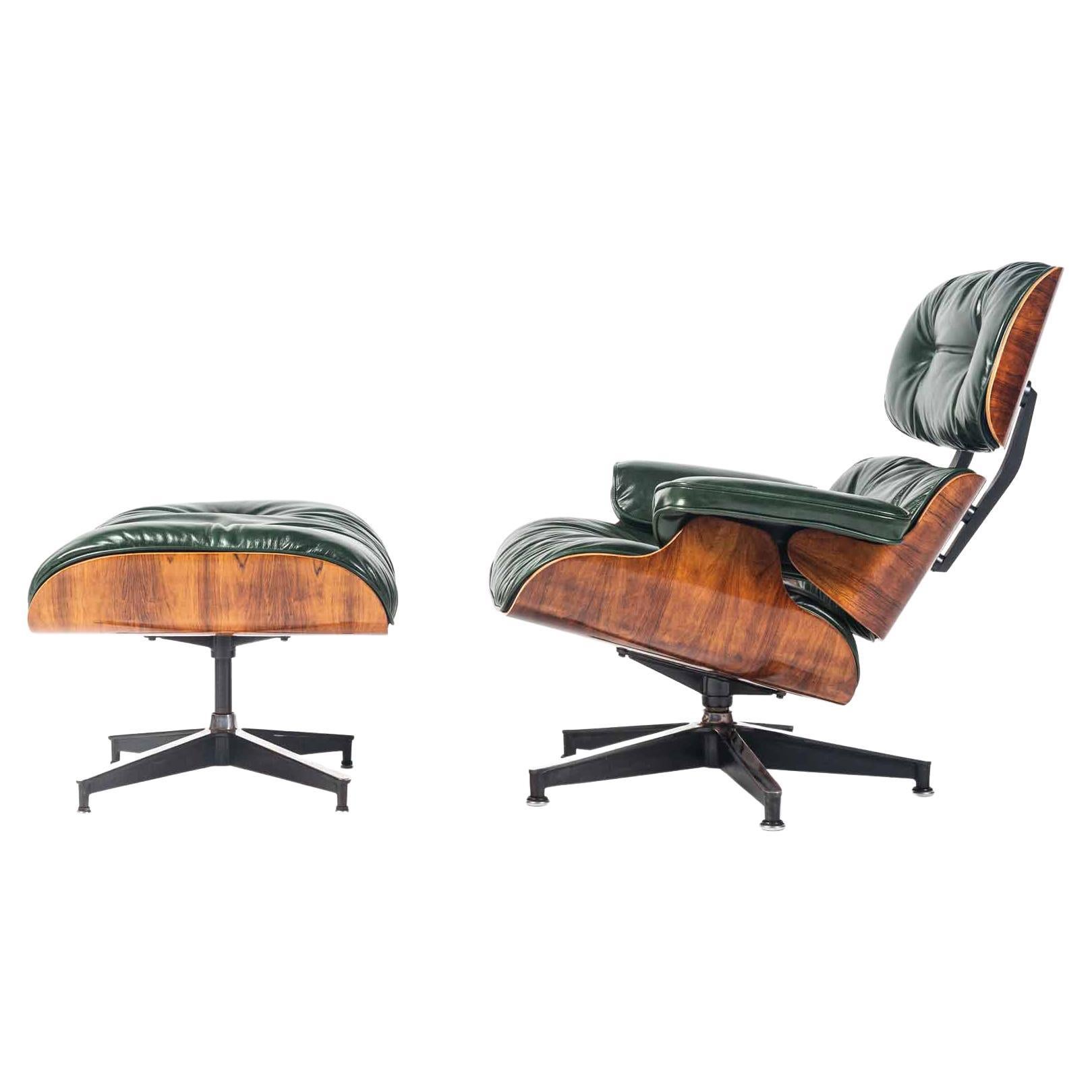Customed Order, 3rd Gen Eames Lounge Chair in British Racing Green Leather