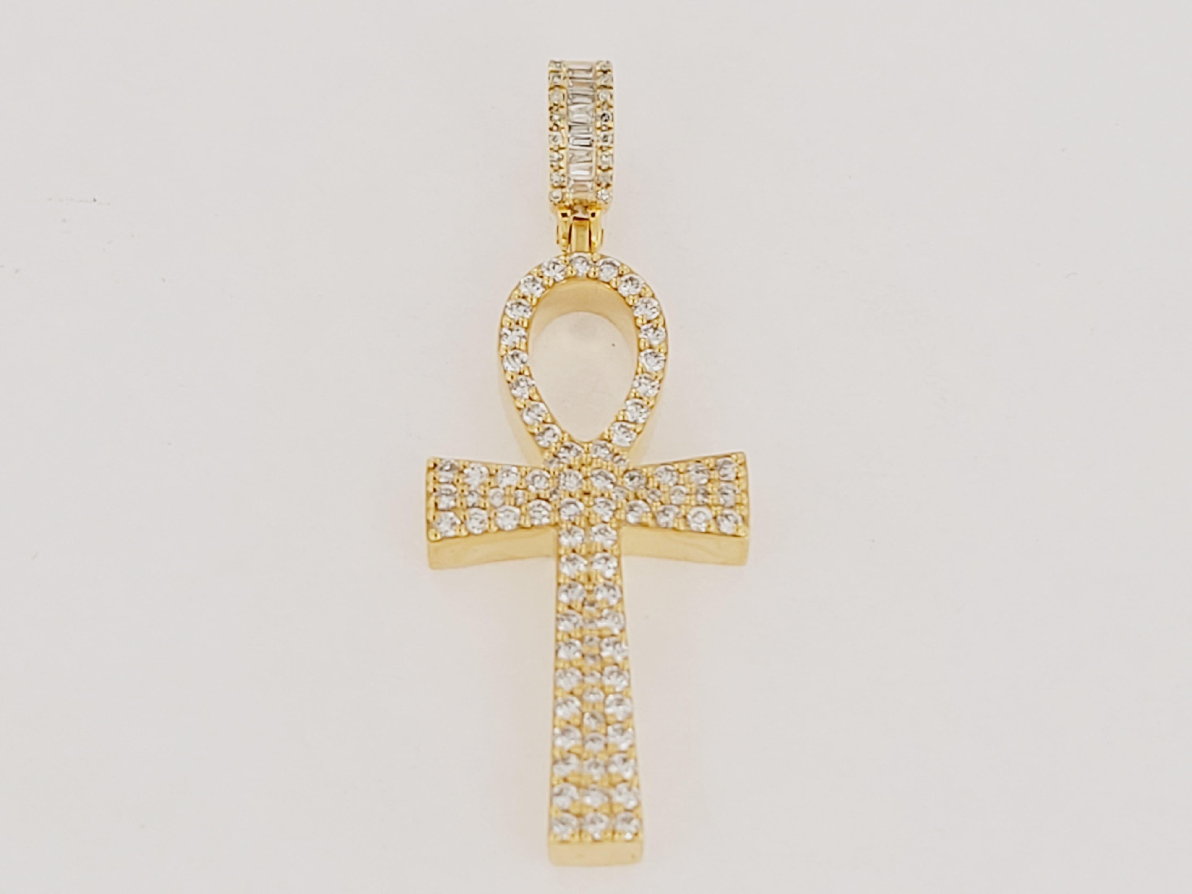 Small Polished Flat Cross Pendant - Solid 14K Yellow Gold 0.6g