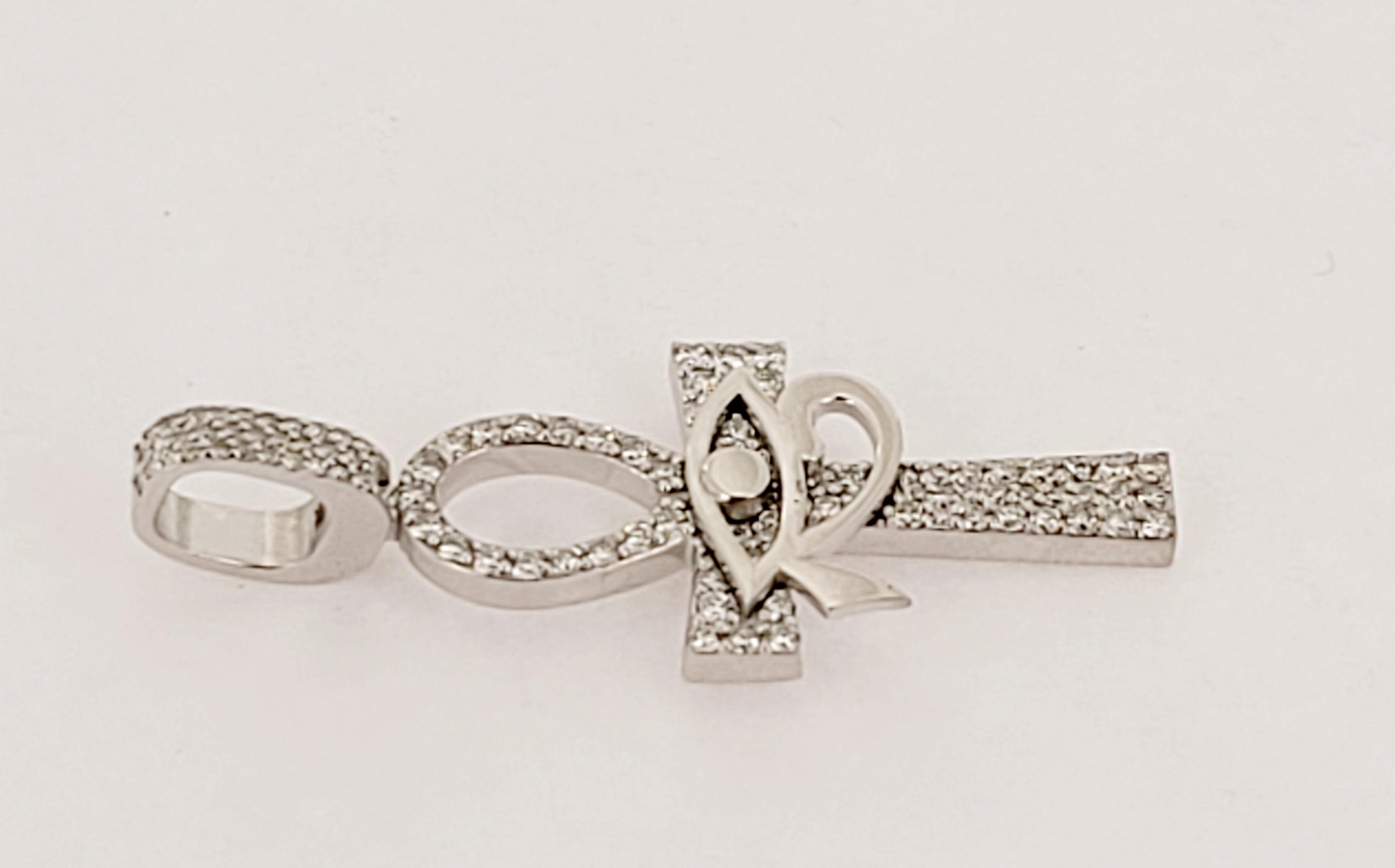 Customer Jewelry
Condition New
14K White Gold
Dimension 38.7 X 14.5mm
Thickness 3.5mm
Main stone Diamond
Diamond 1.00ctw
Diamond Clarity VS
Color Grade G
Weight 4.9gr
Retail price$2.900