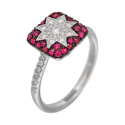 Ruby Diamond Modern Fashion Ring For Sale at 1stDibs