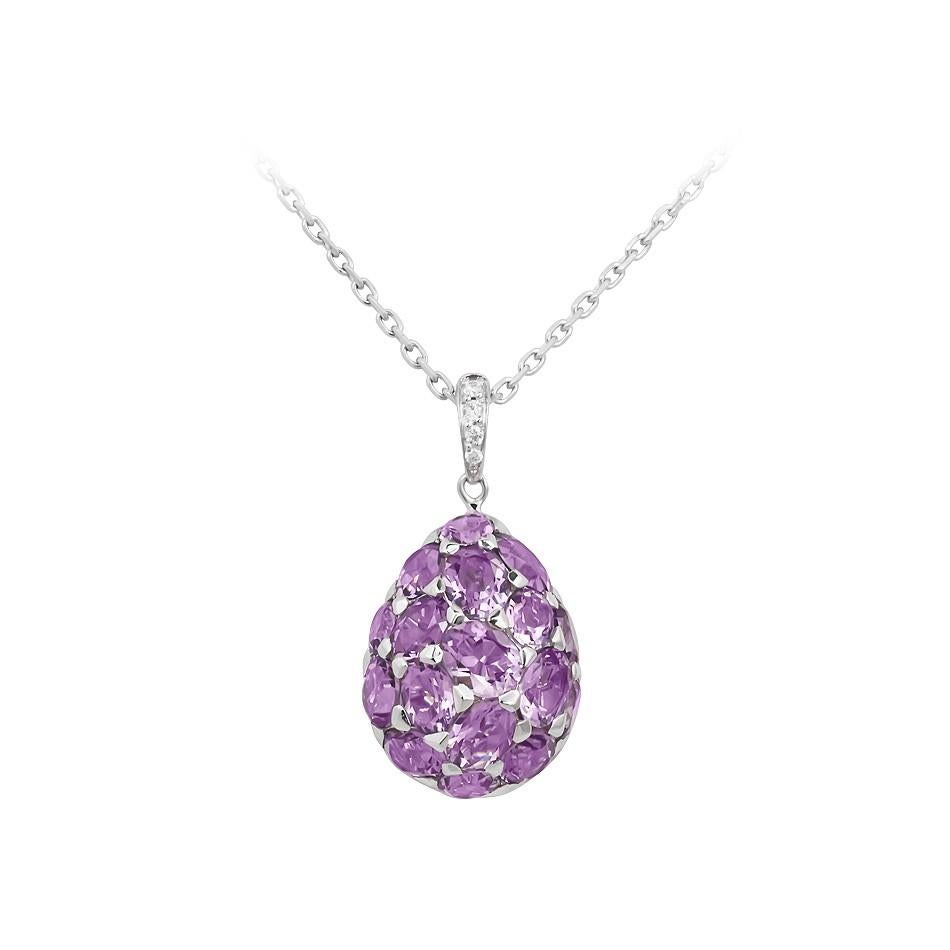 Customisable Natkina Rare Blue 5.14 Carat Topaz Diamond Drop Pendant Necklace For Sale 2