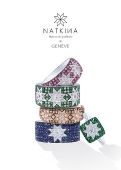 Individuell anpassbarer Natkina Star Sapphire Diamant 18 Karat Moderner Ring