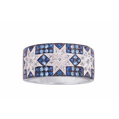 Customisable Natkina Star Sapphire Diamond 18 Karat Modern Band Ring