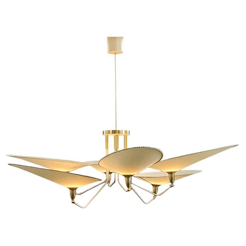 Customizable Spider 180 ceiling light brass parchment design by Diego Mardegan