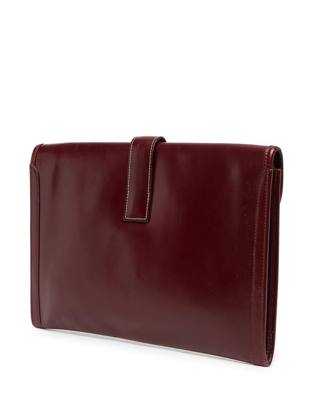 Customised Burgundy Jige Clutch Bag In Excellent Condition In London, GB