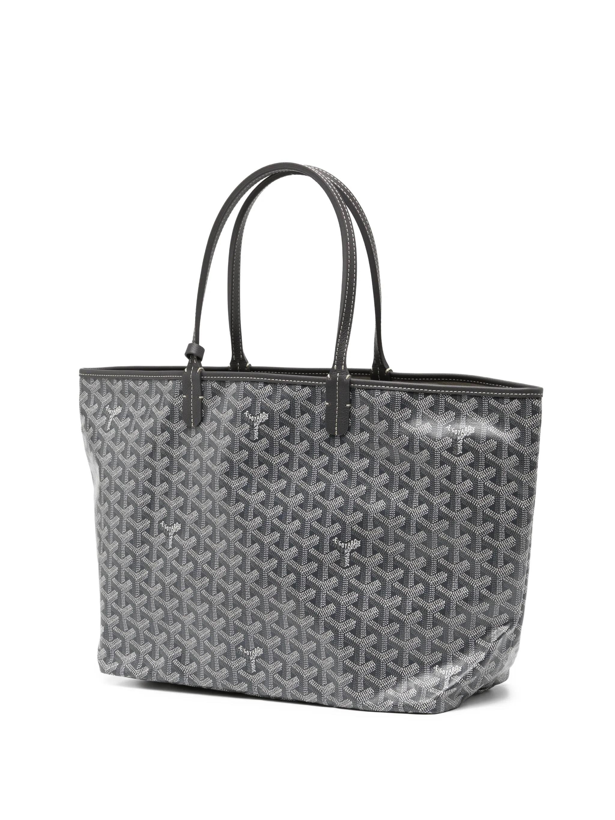 A handbag to truly set your heart aflutter, this grey Monogram St Louis tote Bag was crafted from Goyardine Canvas, a coloured textile made from cotton, linen and hemp, and vitalised by a flurry of hand-painted butterflies, in a mix of refined