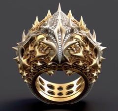 Customizable 18k gold and diamond ring “Oceanic Reverie”