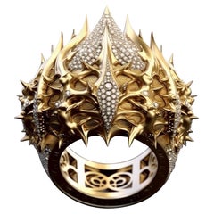 Individuell anpassbarer Ring aus 18 Karat Gold und Diamanten Oceanic Reverie