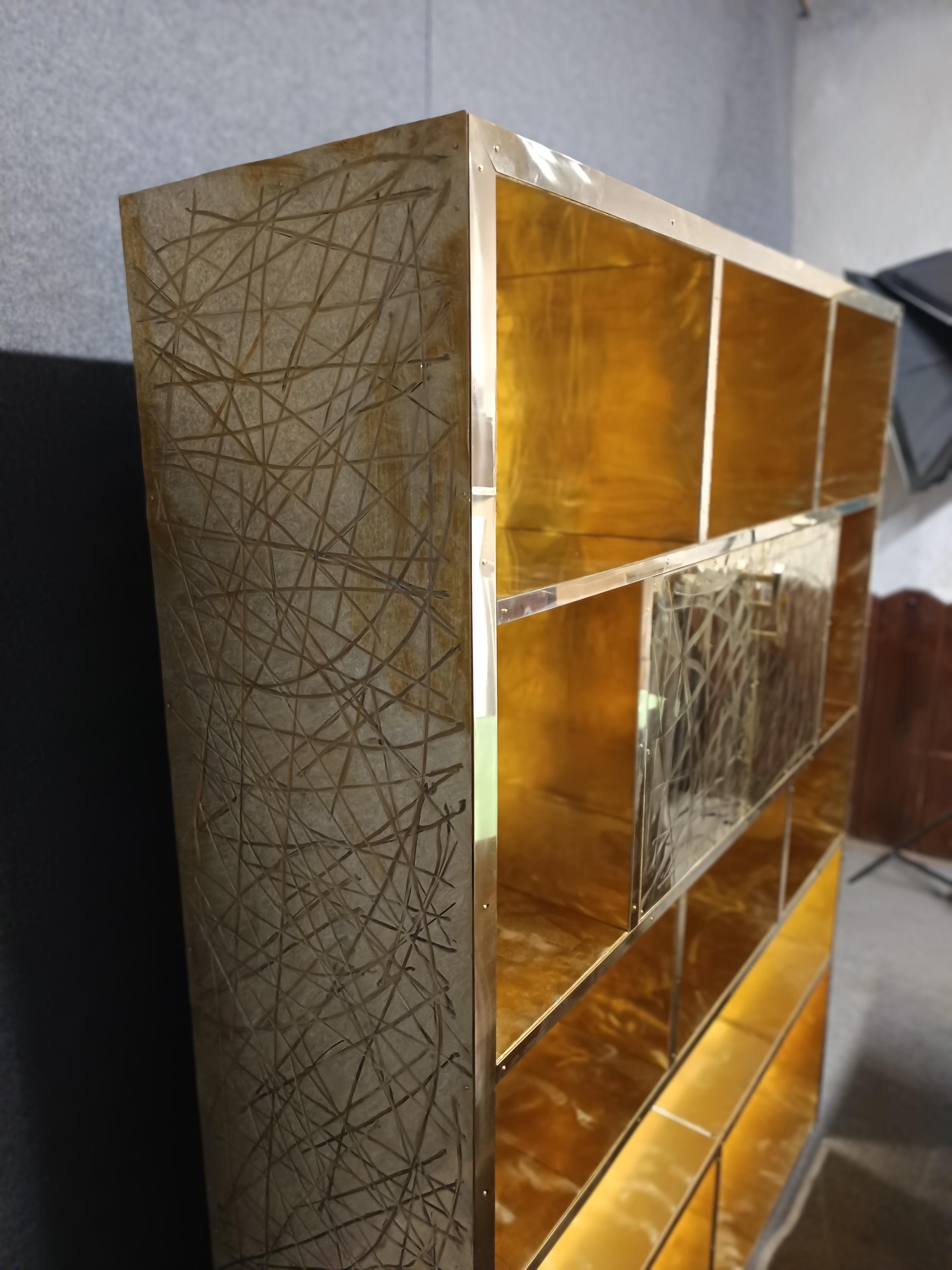 Brass kitchen pantry bar customizable studio A justfurnituress available in vendita 3