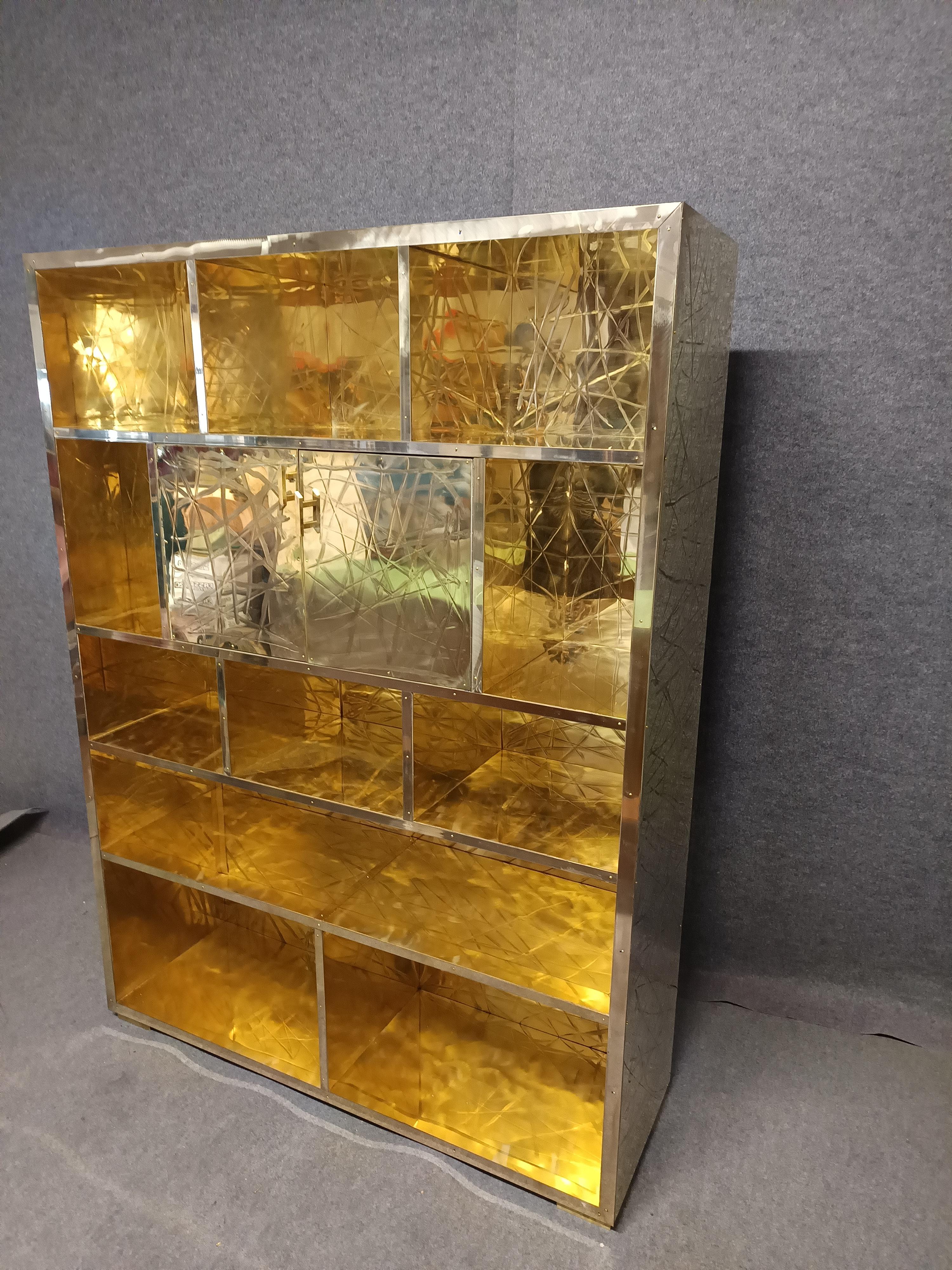 Brass kitchen pantry bar customizable studio A justfurnituress available In condizioni Nuovo in vendita a Guazzora, IT