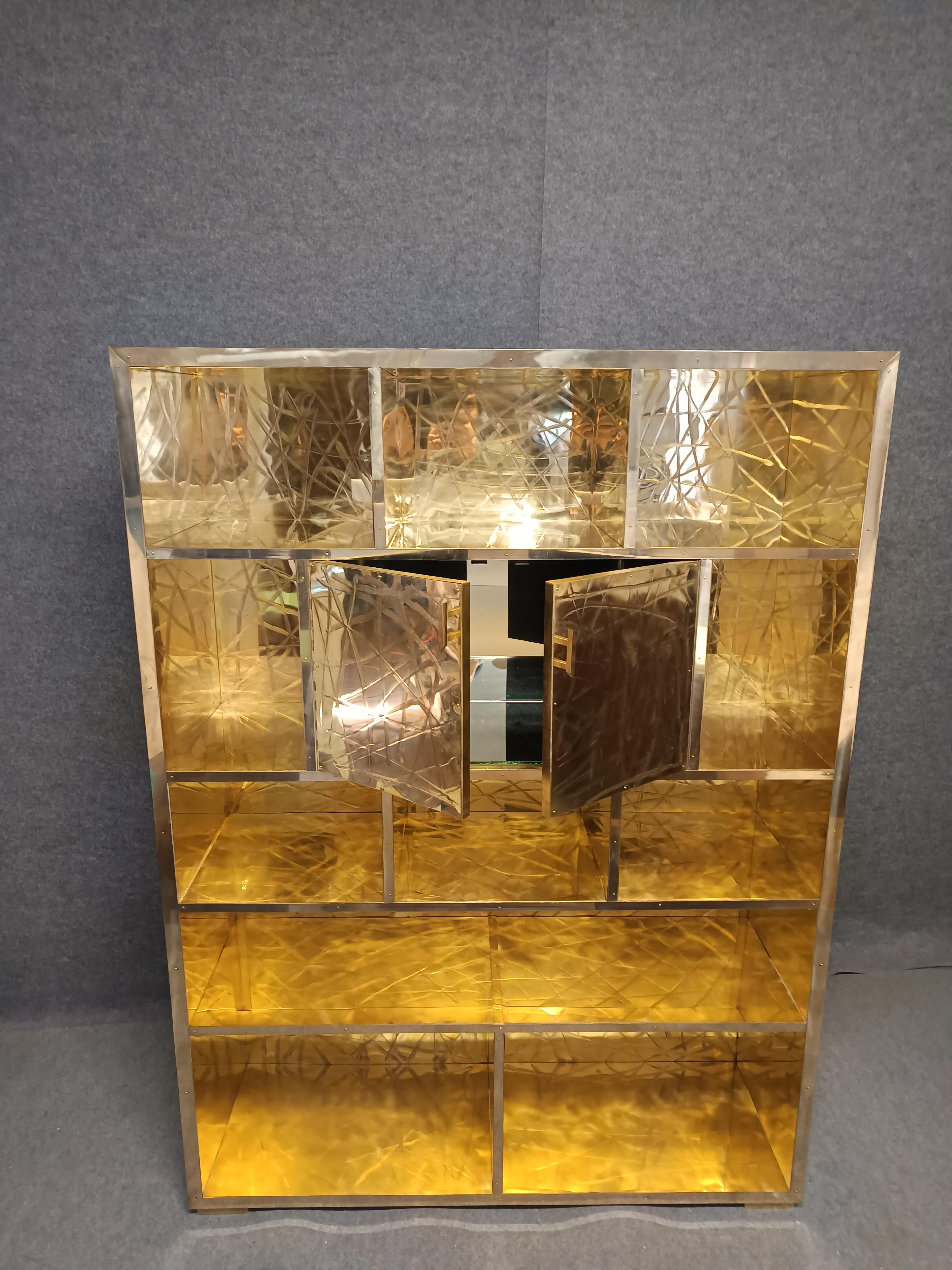 Periodo contemporaneo Brass kitchen pantry bar customizable studio A justfurnituress available in vendita