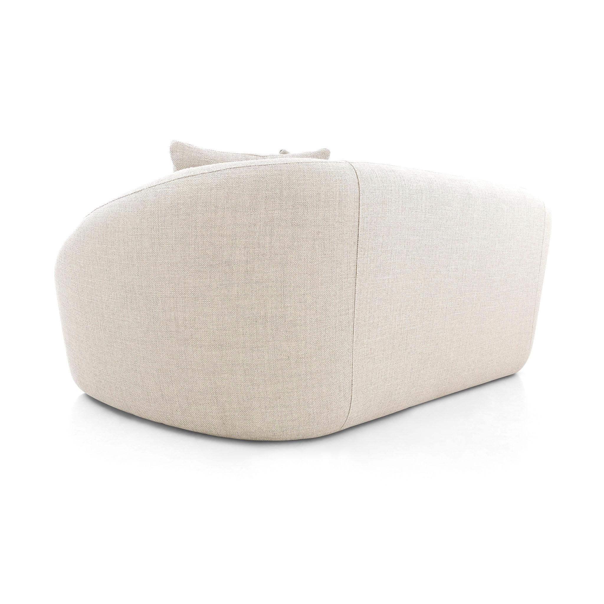Divano a 4 posti personalizzabile con tessuto grigio chiaro e cuscini, design ad arco in vendita 4