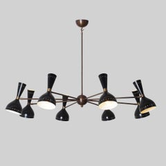 Customizable 8 Arm 16 Lights Stilnovo Style Chandelier