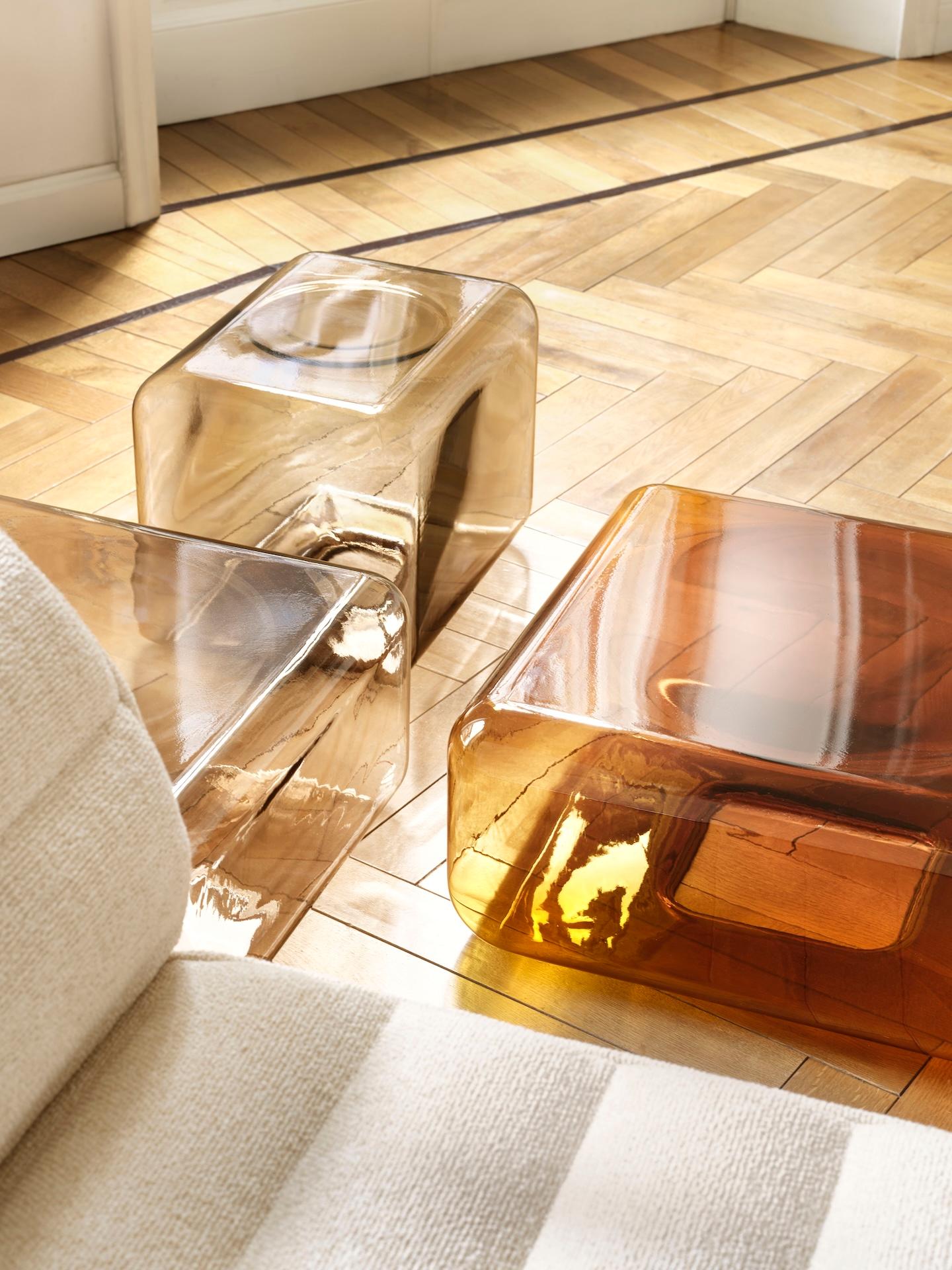 Table personnalisable Acerbis LOKUM en verre ambré de Sabine Marcelis en vente 5