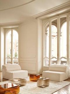 Customizable Acerbis LOKUM Glass Table in Amber by Sabine Marcelis