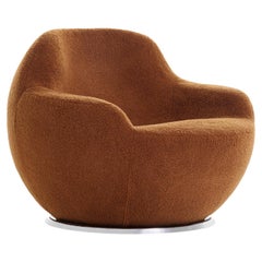 Customizable Acerbis Palla Swivel Lounge chair with ottoman by Claudio Salocchi