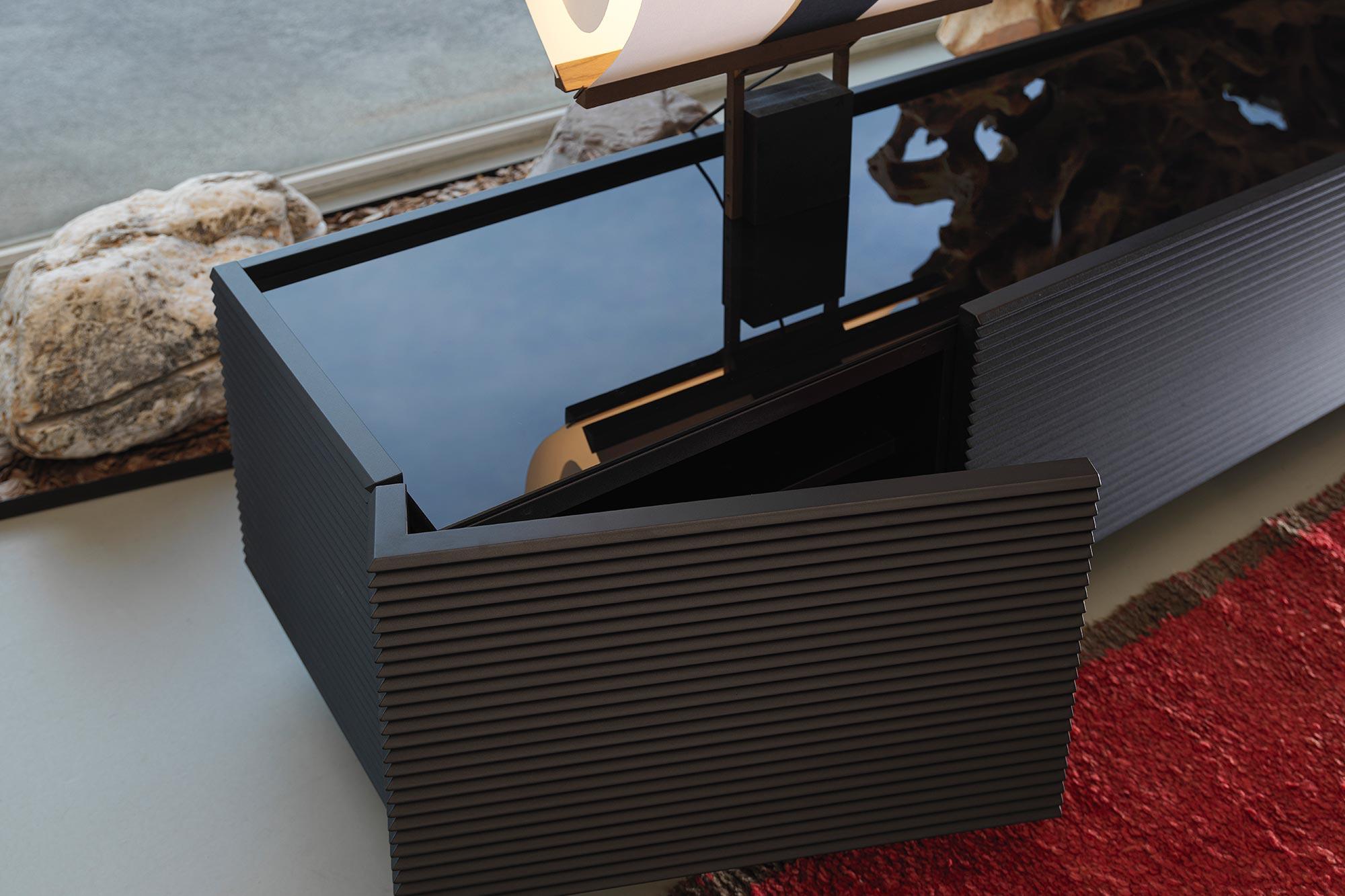 Contemporary Customizable Albedo ALFIERI Sideboard with Glass shelves by Carlo Cumini For Sale