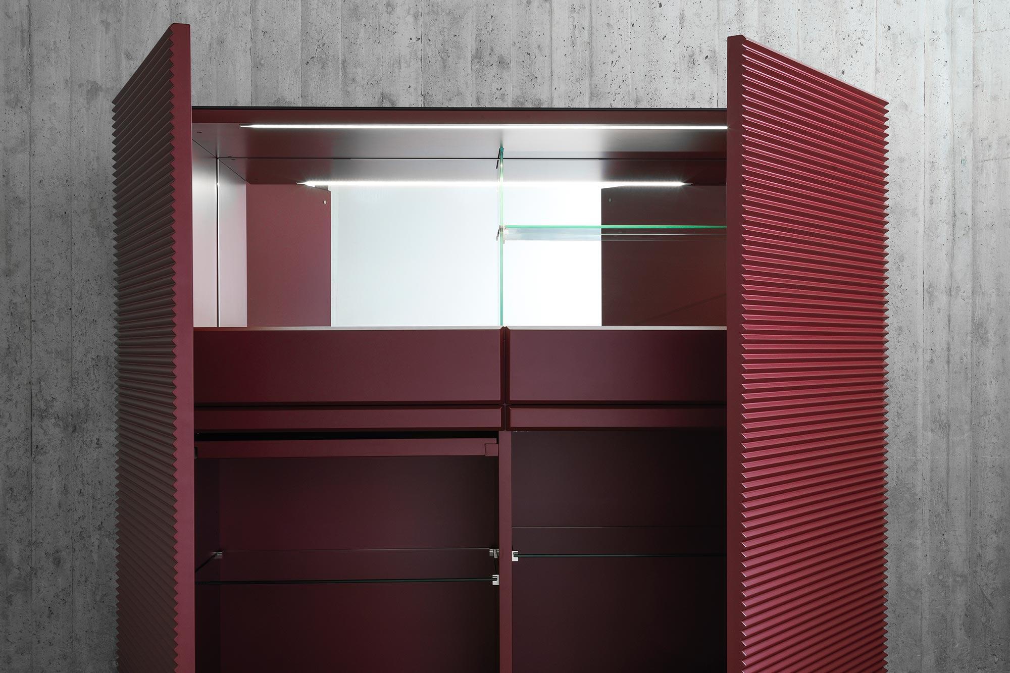 Customizable Albedo ALFIERI Sideboard with Glass shelves by Carlo Cumini For Sale 1