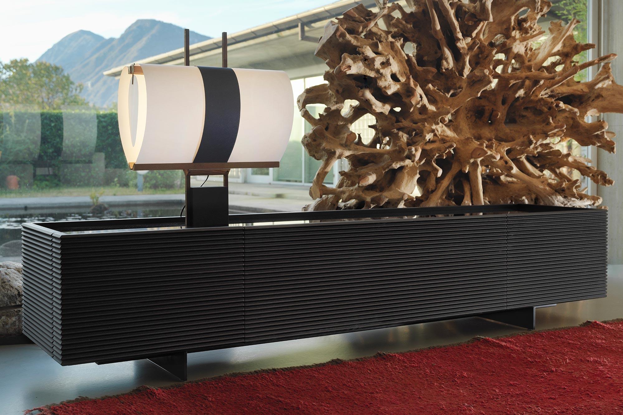 Customizable Albedo ALFIERI Sideboard with Glass shelves by Carlo Cumini For Sale 3