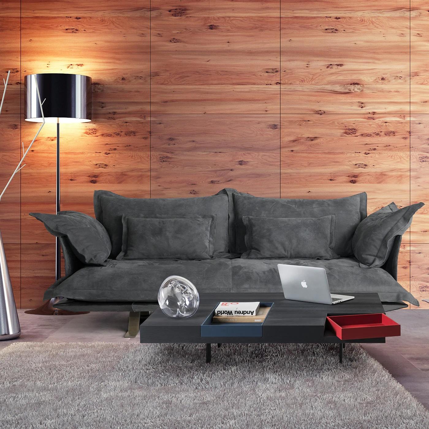 Removable Sofa made of double metal
structure covered in leather or fabric.
Seats and cushions are in memory foam
and feather to guarantee maximum
comfort.
105

COM Category price same as Category B

Available in
rustic nubuck leather, natural
