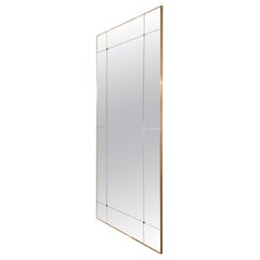 Customizable Art Deco Style Brass Frame Window Pane Look Mirror 100 X 200 CM