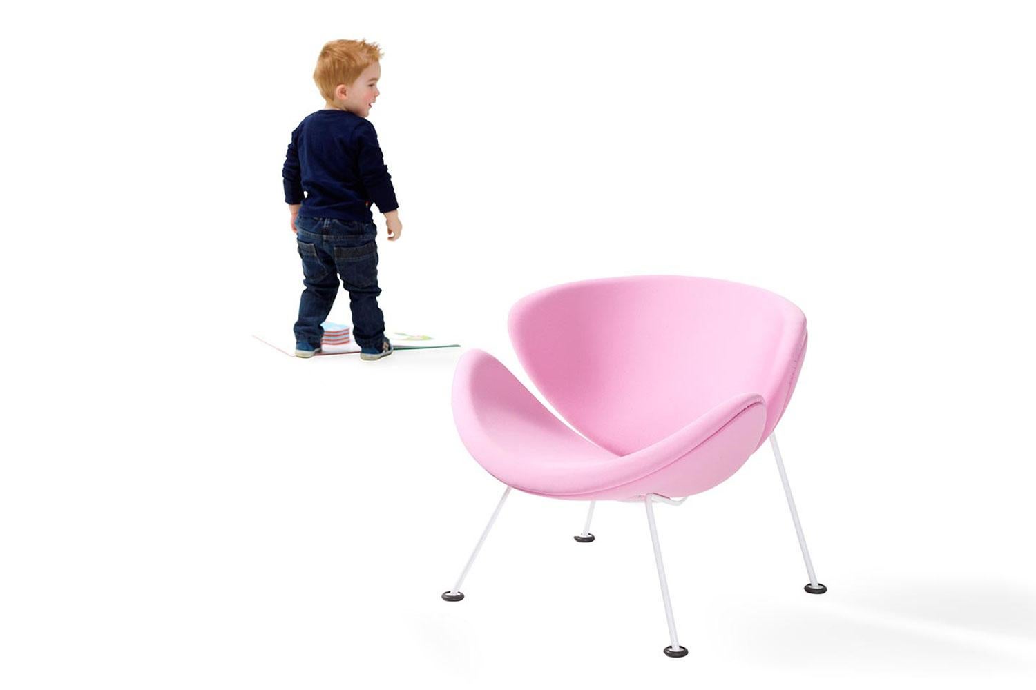 Anpassbarer Artifort- Junior-Stuhl mit orangefarbenem Scheiben von Pierre Paulin (Textil) im Angebot