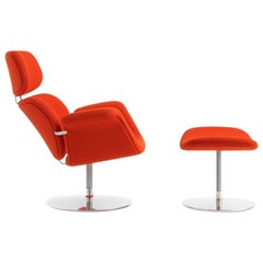 Customizable Artifort Swivel Tulip Lounge with Ottoman  by Pierre Paulin