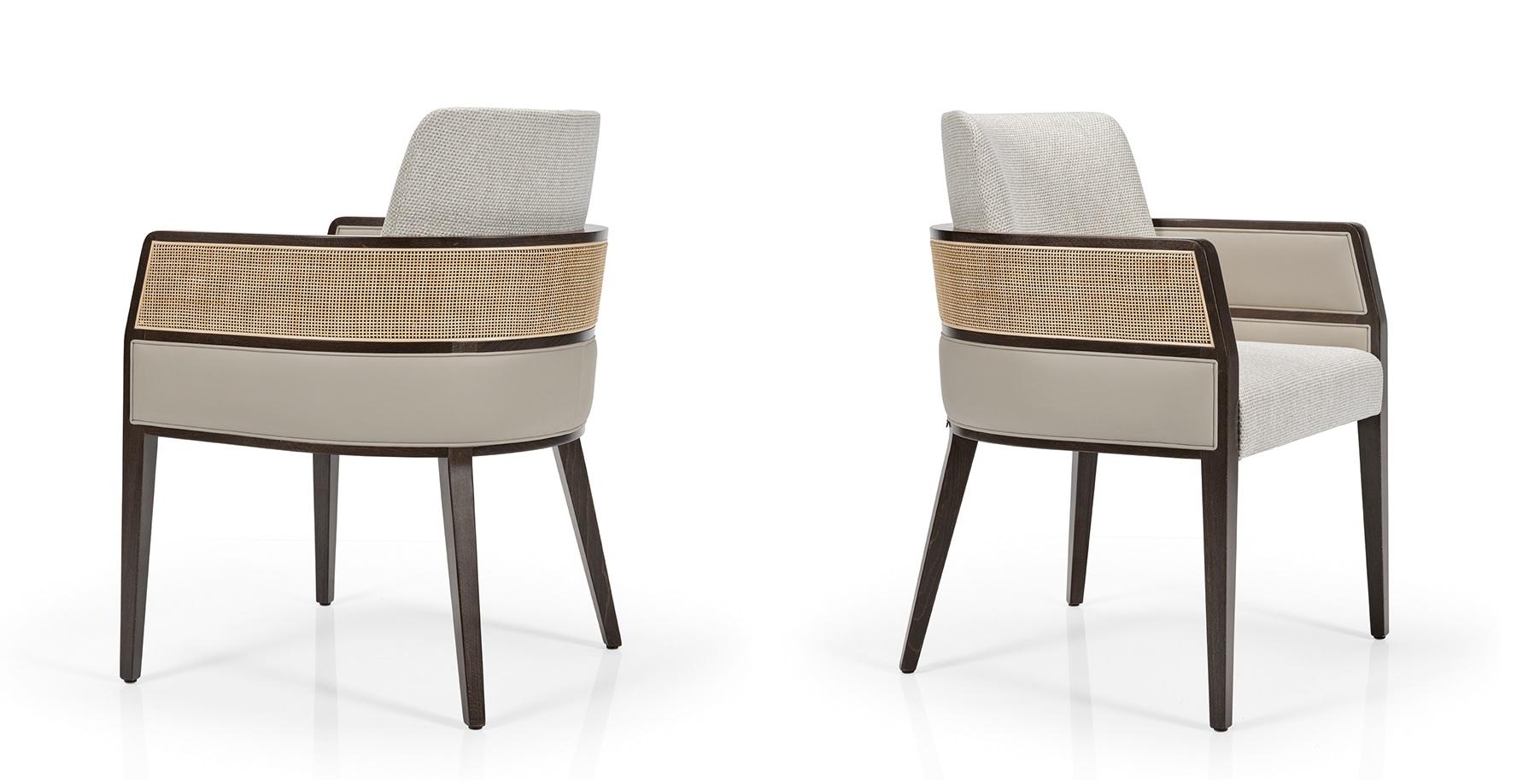 Anpassbarer Barhocker mit Leder- und Rattandetails im Angebot 1