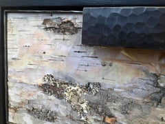 Modern Wide Birch Two-Drawer Chest with Forged Metal Frame by Ercole Home