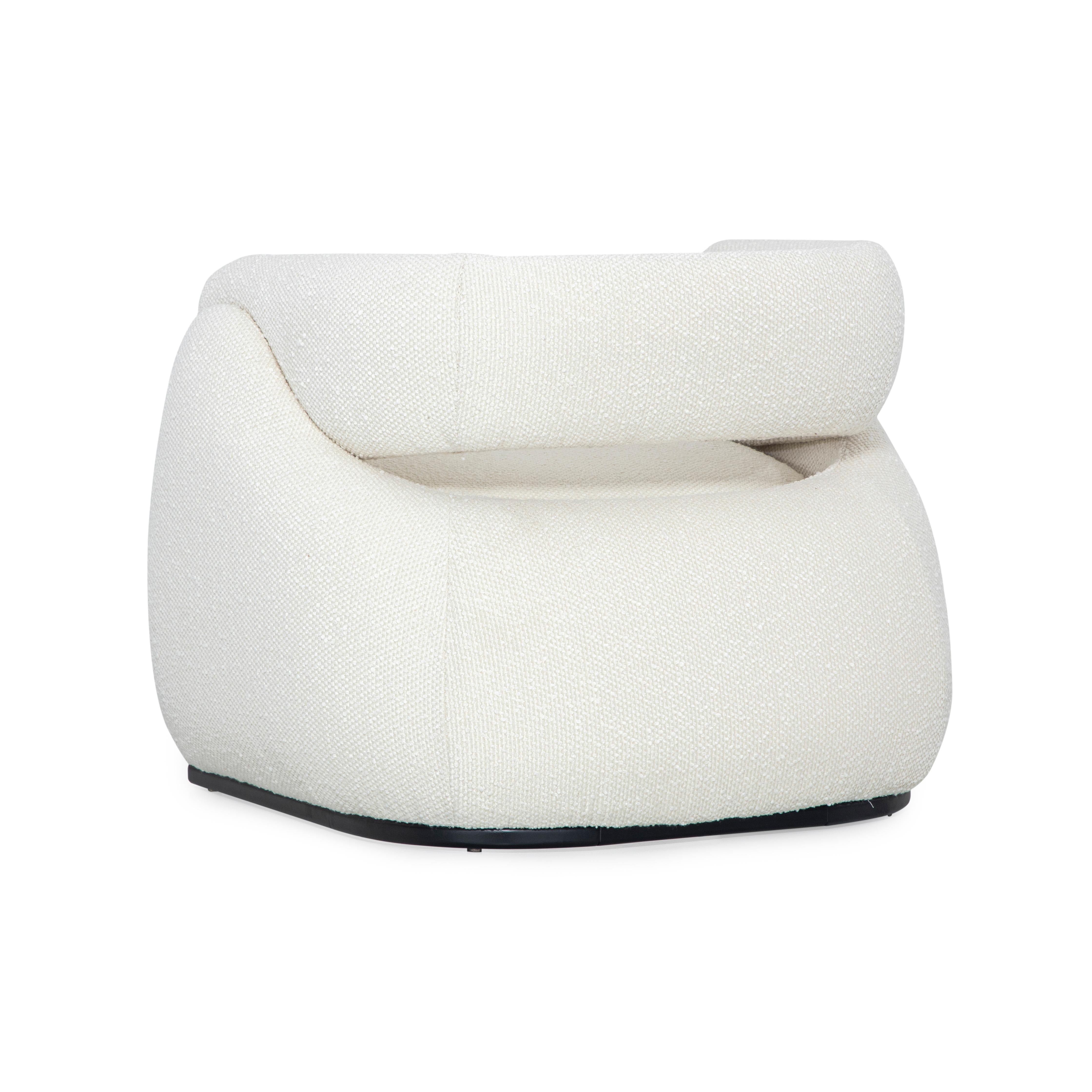 Anpassbarer schwarzer, mattweißer Boucle-Sessel, inspiriert von Ozeanwellen, Mare (Moderne) im Angebot