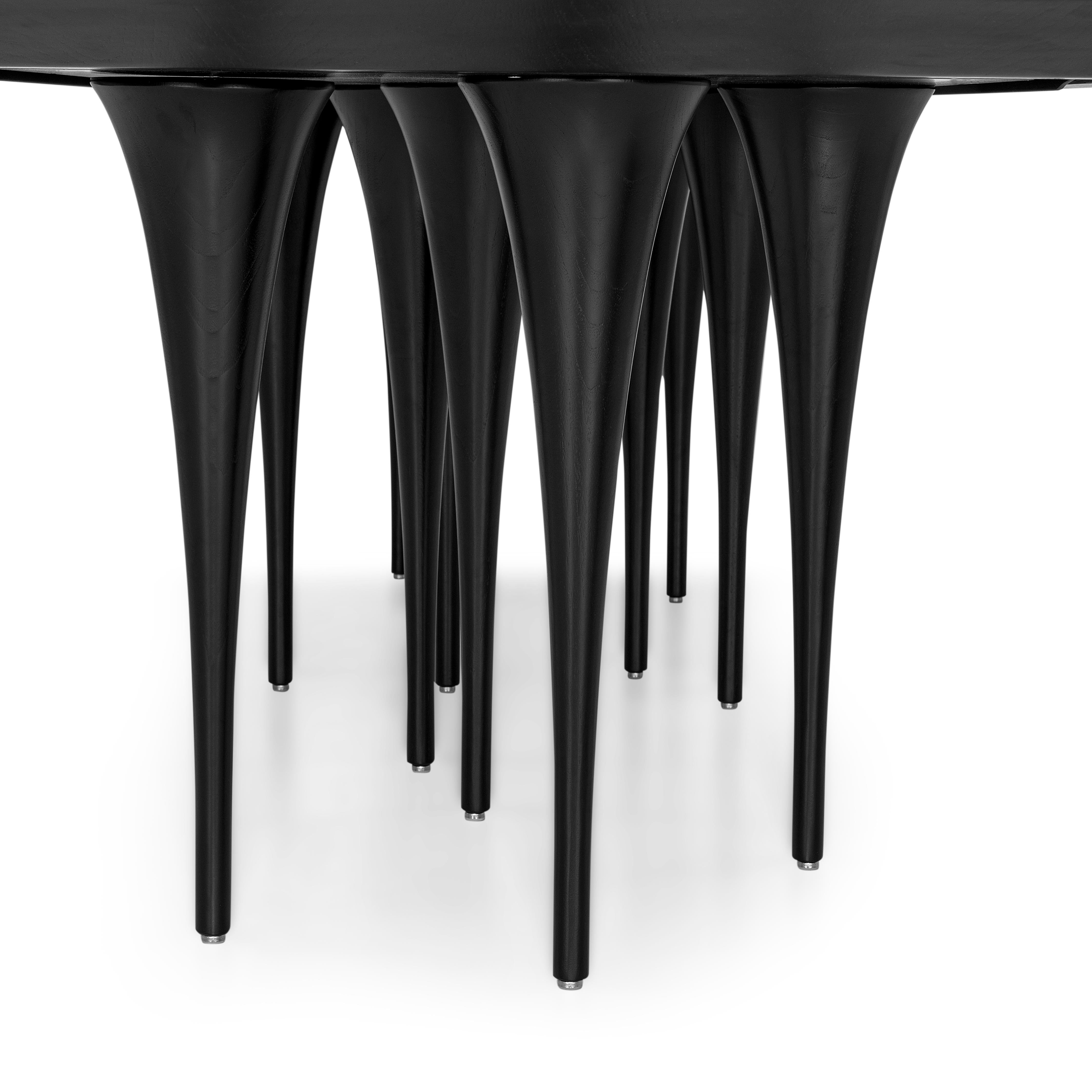 Table de salle à manger personnalisable en Oak Oak 110 pouces avec base sculpturale - Pin Line Neuf - En vente à Miami, FL