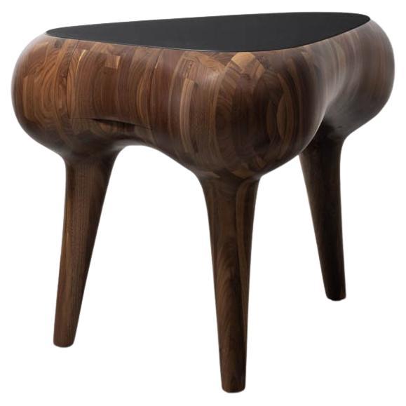Customizable BLOCK Wooden Side Table by Richard Haining, Shown in Walnut