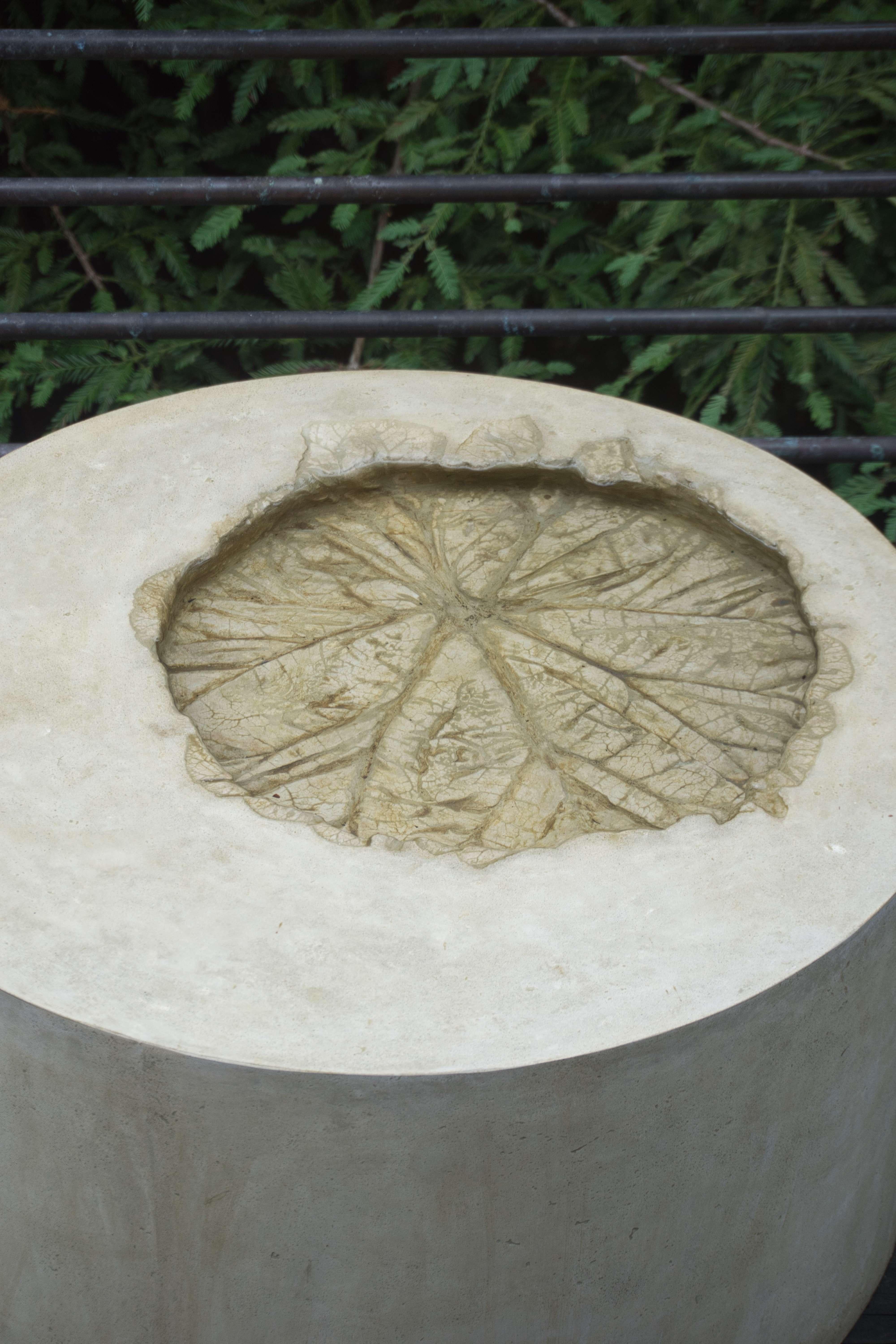 Customizable Botanical Concrete Coffee Tables with Leaf Impressions, 'Freyja' In New Condition For Sale In Cazadero, CA
