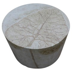 Antique Customizable Botanical Concrete Coffee Tables with Leaf Impressions, 'Freyja'