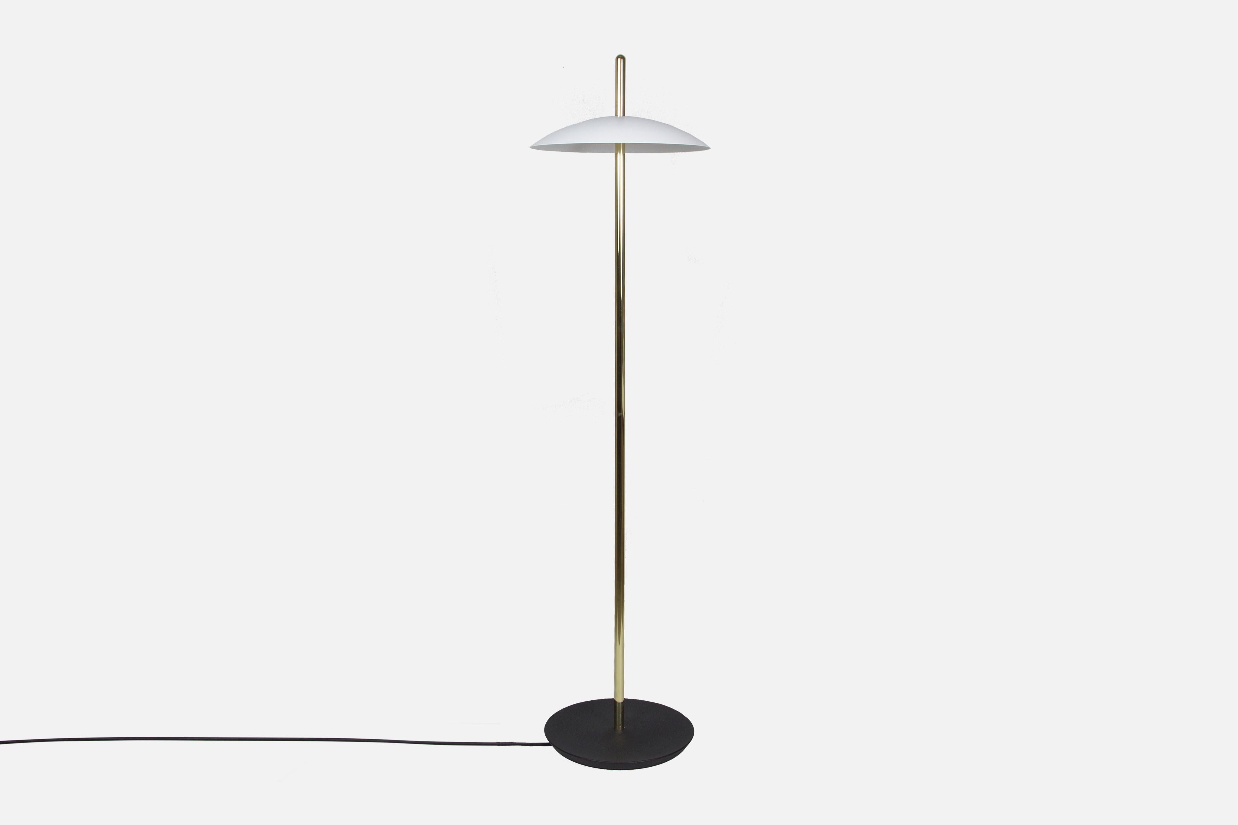 Brass Signal Floor Lamp from Souda, Made to Order In New Condition For Sale In Brooklyn, NY