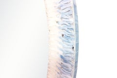 Modern Breara Mosaic Round Mirror with White and Blue Glass by Ercole Home