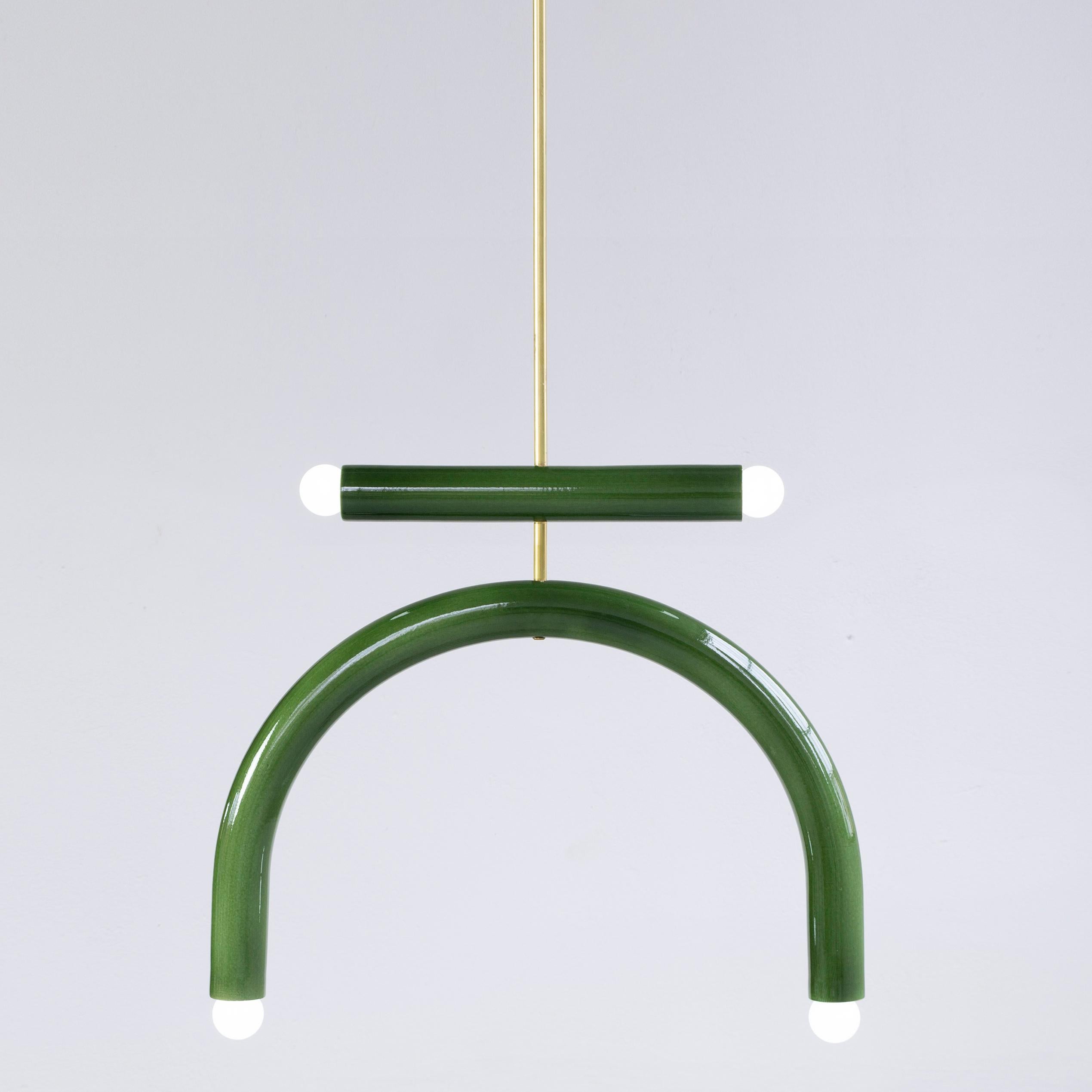 Organico moderno Lampada a pedale in ceramica personalizzabile TRN E1 marrone di Pani Jurek in vendita