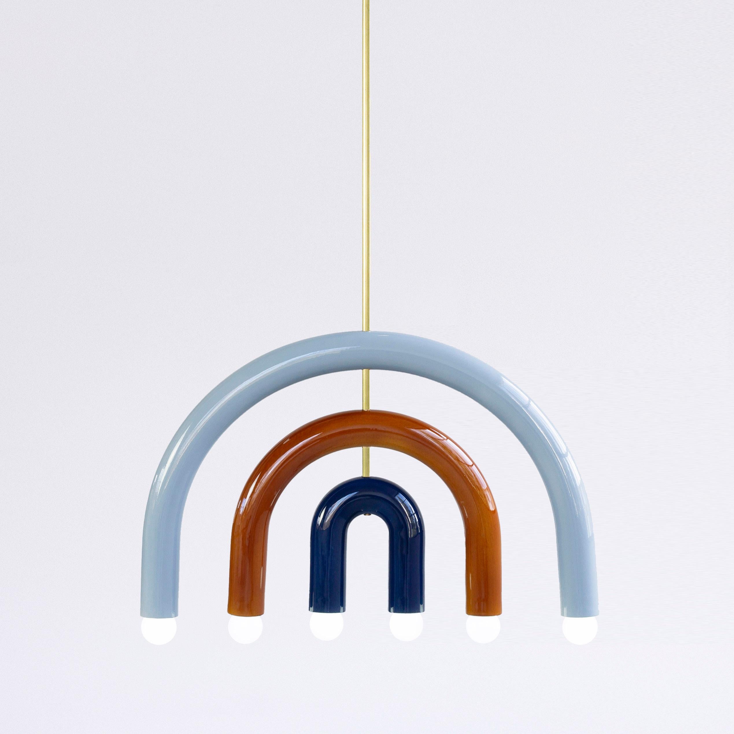 XXIe siècle et contemporain Lampe à pied personnalisable en céramique TRN F1 rouge noir ocre par Pani Jurek en vente