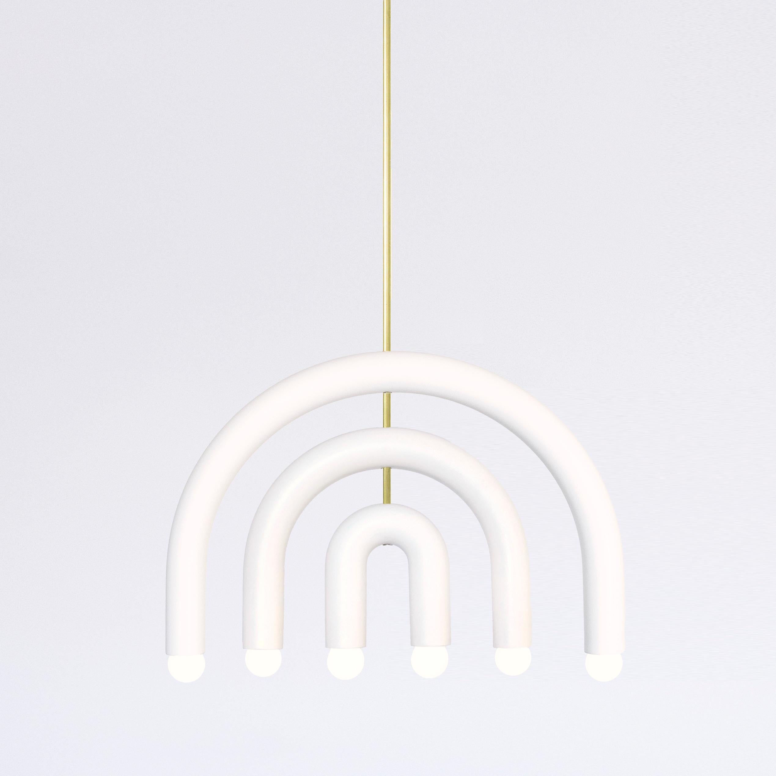 Laiton Lampe à pied personnalisable en céramique TRN F1 rouge noir ocre par Pani Jurek en vente