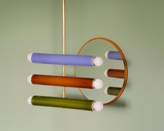 Customizable Ceramic Pendant Lamp TRN C4 lilac ochre green by Pani Jurek